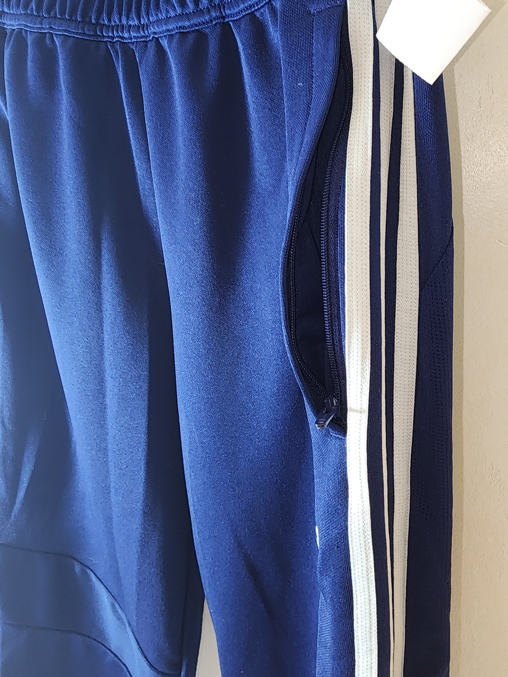 adidas Navy Blue Joggers with White Side Stripes